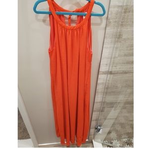 GAP XS Petite orange sleeveless maxi dress